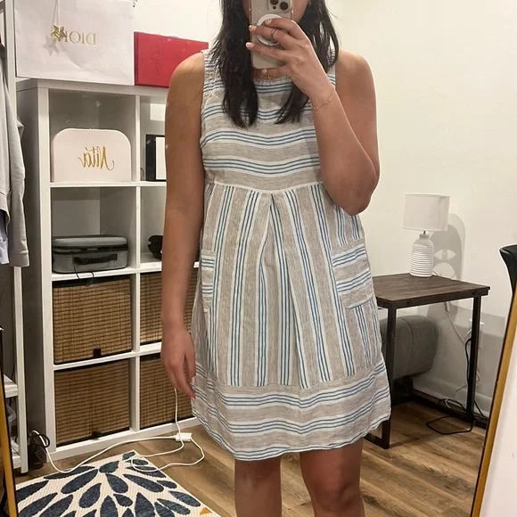 knee length dresses for ladies Odette Strapless Linen Mini Dress – All About May main image 0